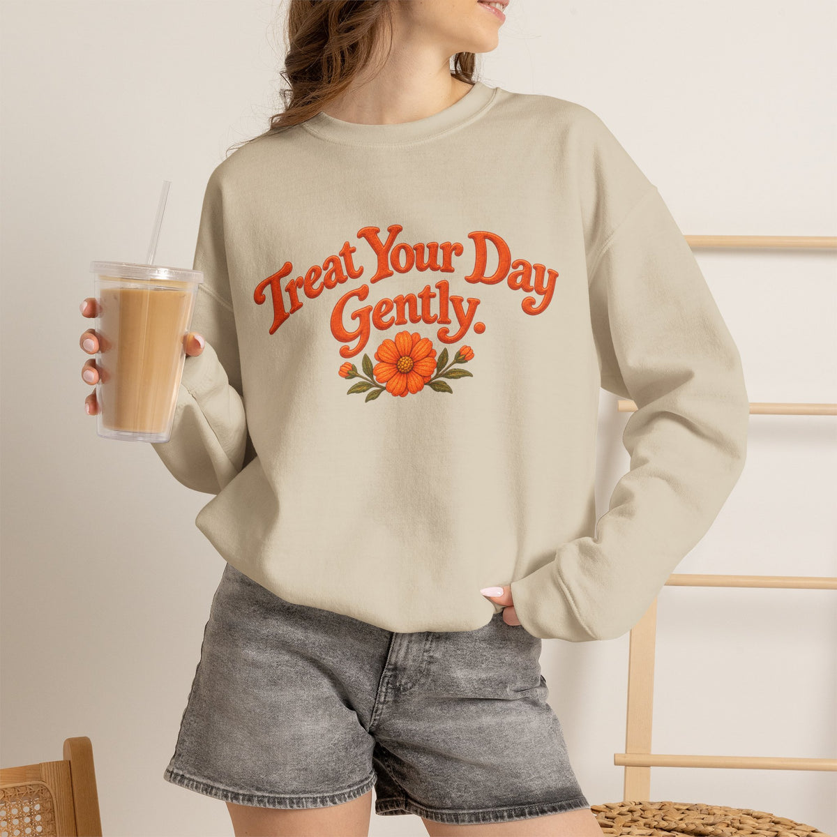 Treat Your Day Gently - Vintage Style #2 (Unisex Sweatshirt)