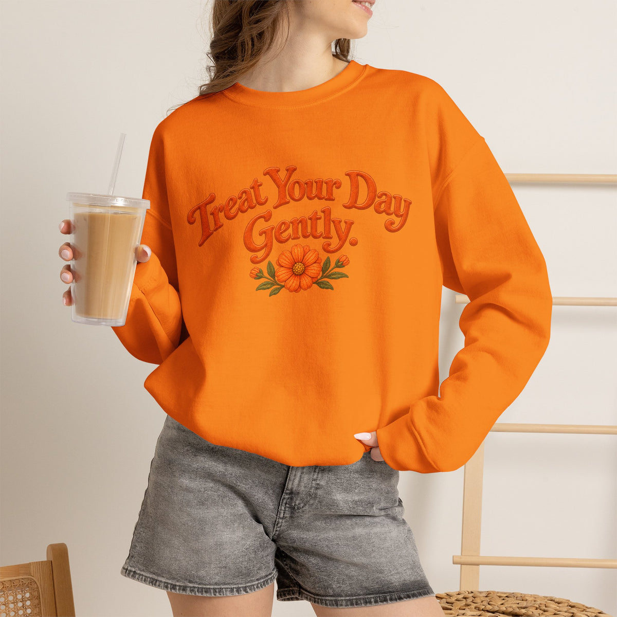 Treat Your Day Gently - Vintage Style #2 (Unisex Sweatshirt)